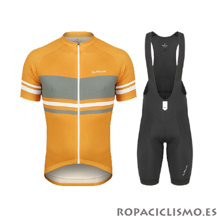 2021 Maillot de Marchi Tirantes Mangas Cortas Amarillo Gris